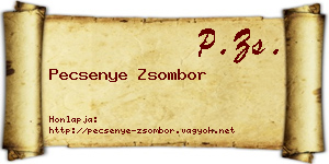 Pecsenye Zsombor névjegykártya