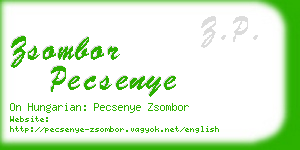 zsombor pecsenye business card